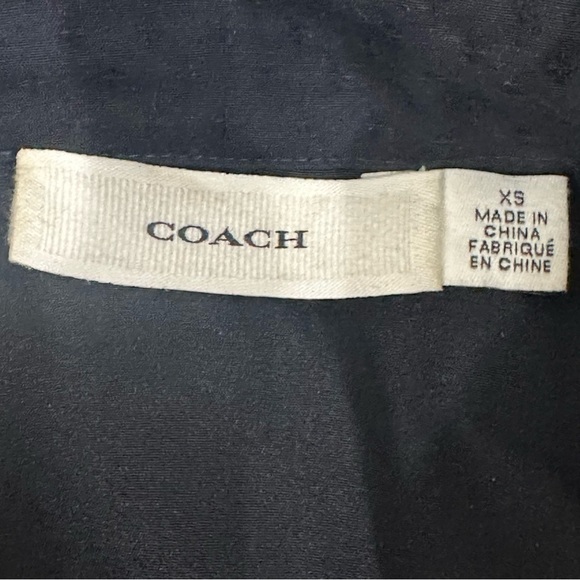 Coach Pleated Swing Dress Dark Blue Embroidered Short Sleeve Pockets - Picture 7 of 7